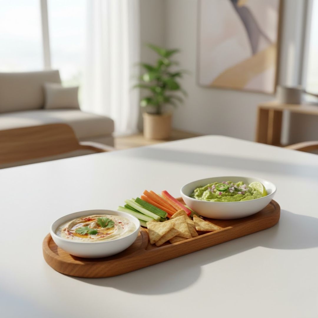 Exquisite Wooden Dip Platter for Entertaining